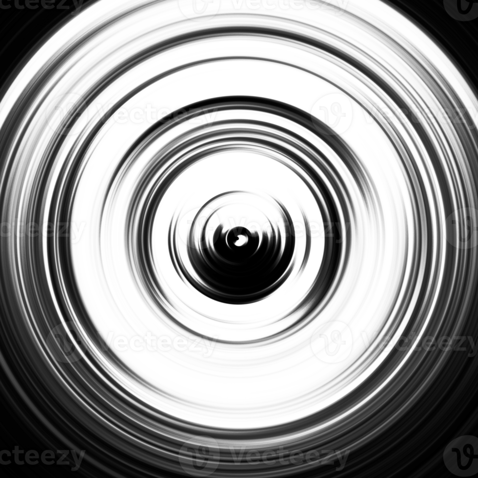 Black and white radial abstract background overlay. Circle effect. Graphic illustration with transparent background. png