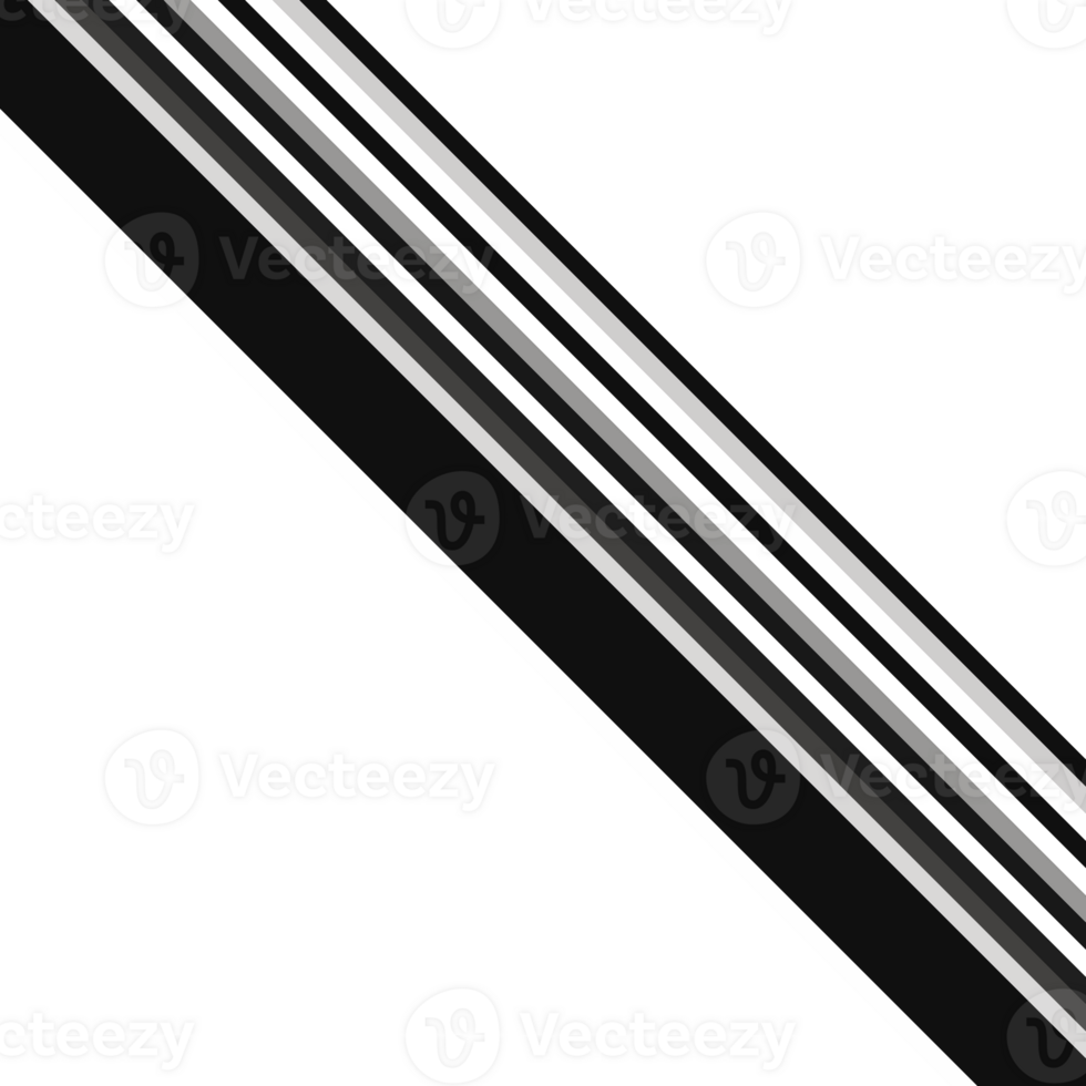 Black and white stripes abstract background overlay. Motion effect. Graphic illustration with transparent background. png