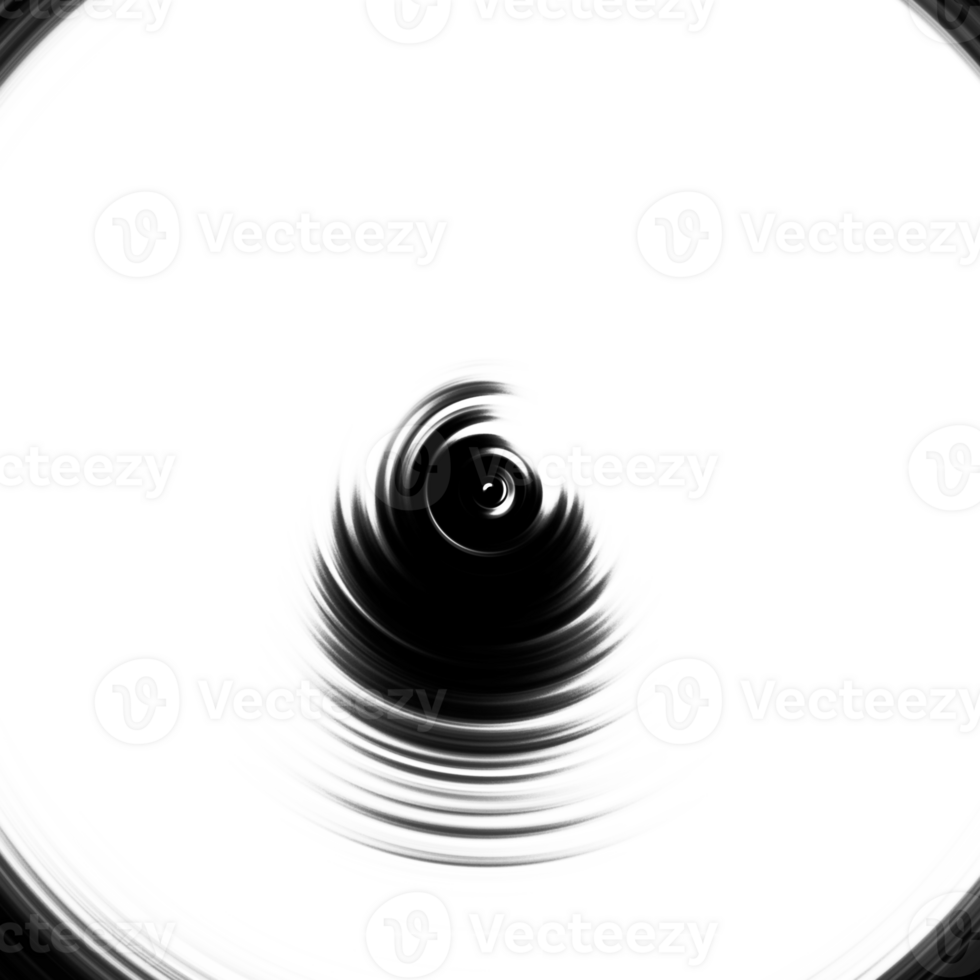 Black and white radial abstract background overlay. Circle effect. Graphic illustration with transparent background. png