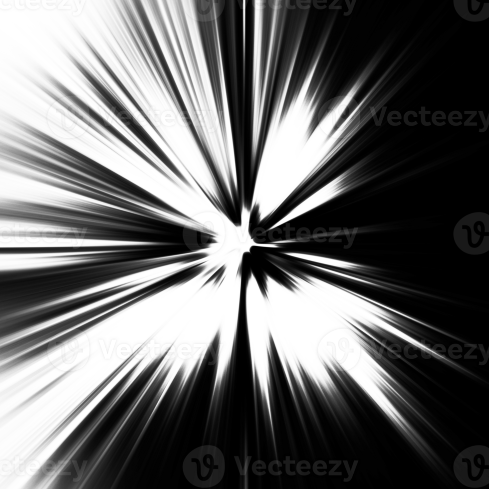 Black and white motion background overlay. Zoom effect. Sparkle backdrop and banner. Gradient textured wallpaper. Graphic illustration with transparent background. png