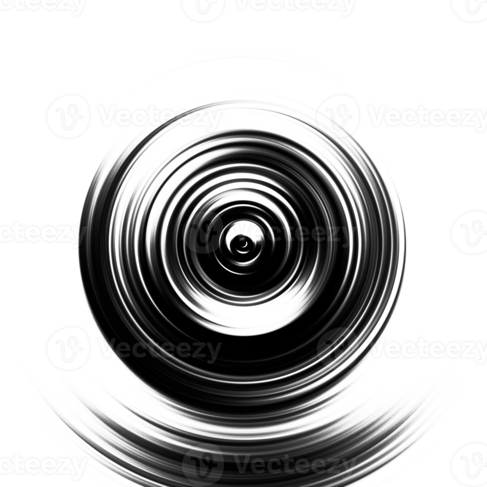 Black and white radial abstract background overlay. Circle effect. Graphic illustration with transparent background. png
