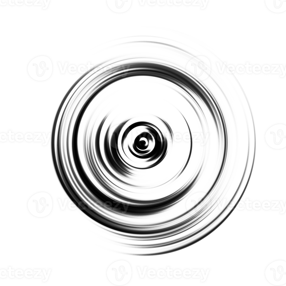 Black and white radial abstract background overlay. Circle effect. Graphic illustration with transparent background. png