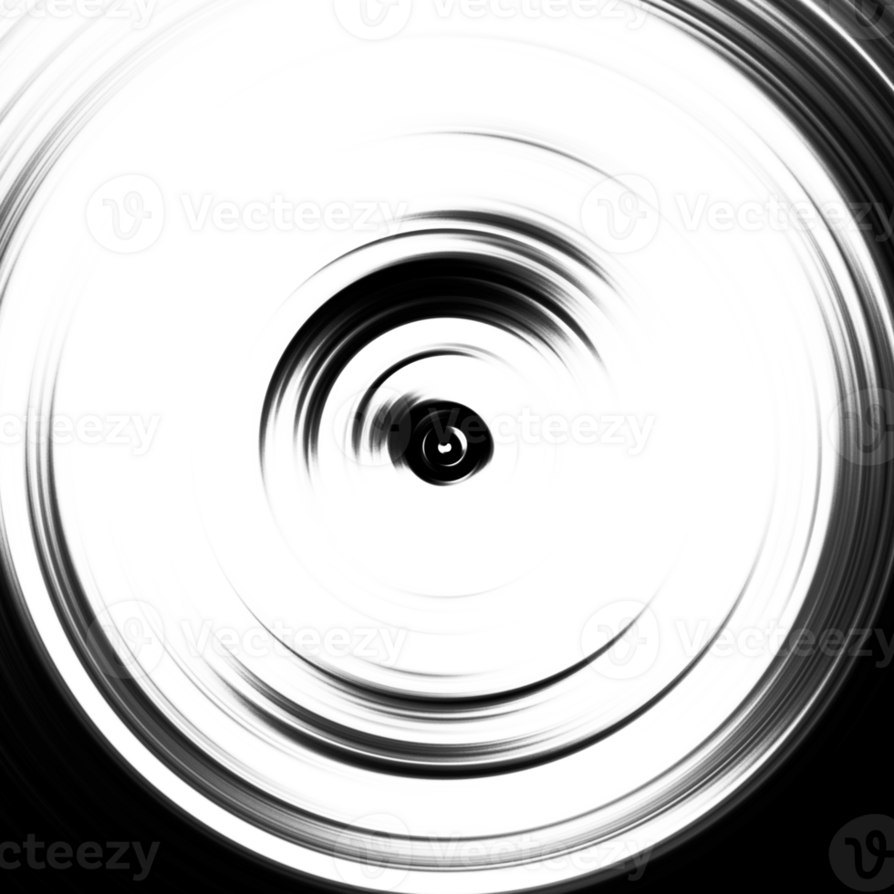 Black and white radial abstract background overlay. Circle effect. Graphic illustration with transparent background. png