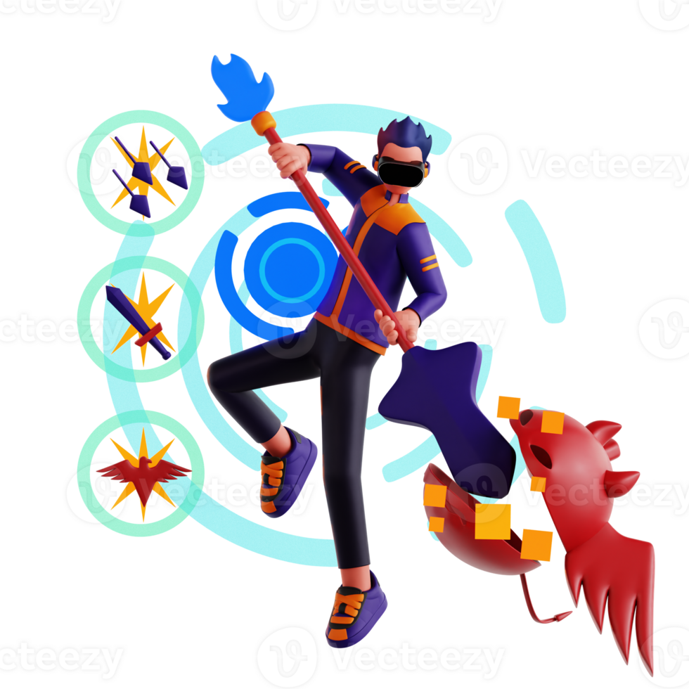 3D Character Metaverse Games Activity png