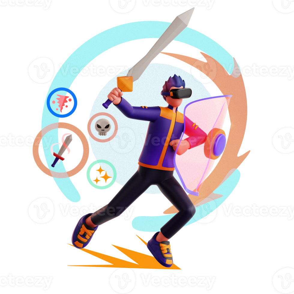 3D Character Metaverse Games Activity png