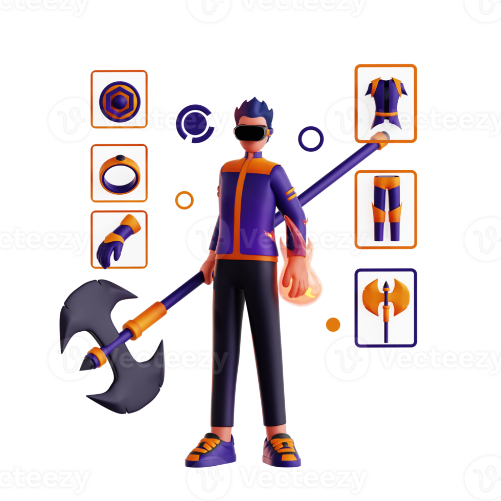 3D Character Metaverse Games Activity png