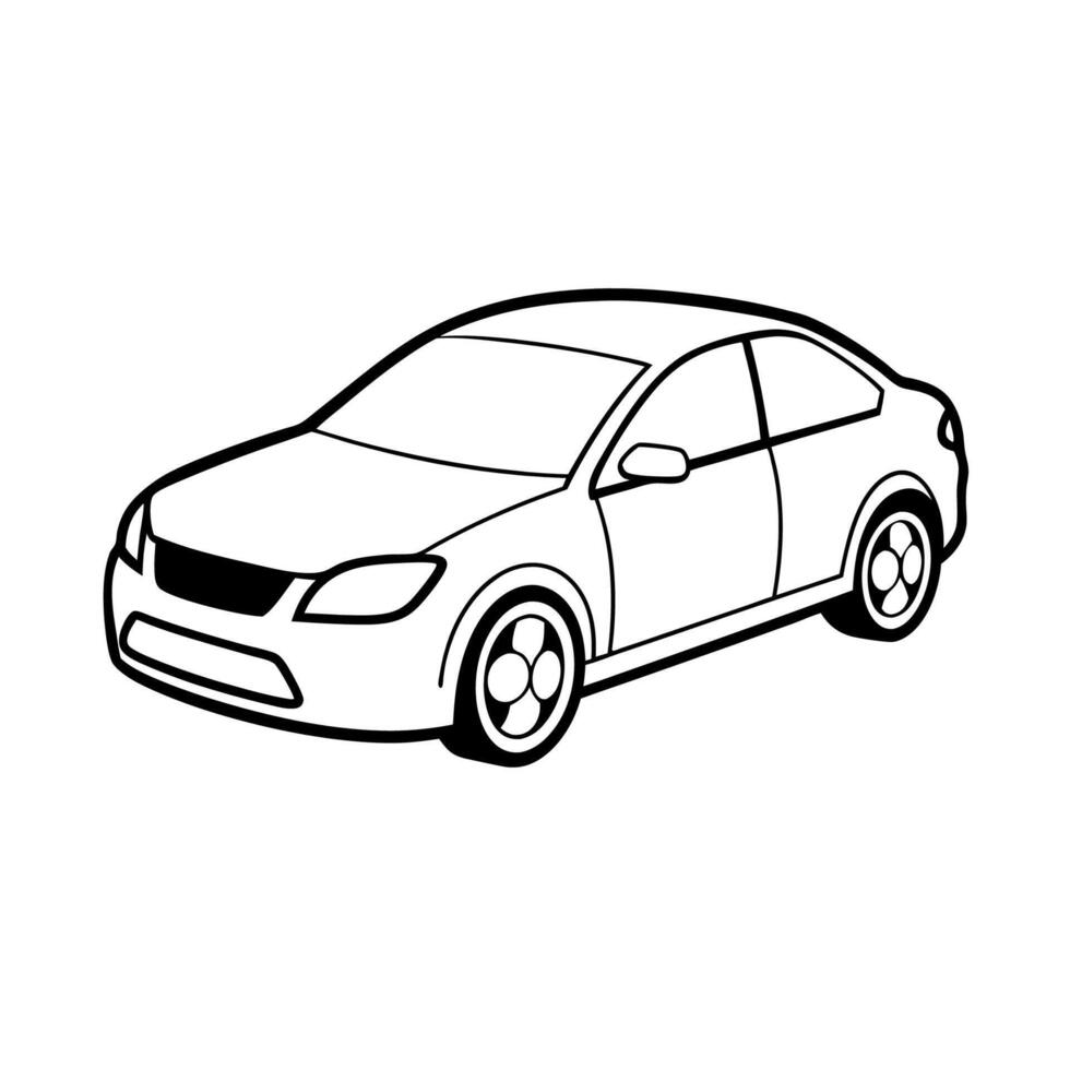 Outline style of car silhouettes perspective view, Silhouettes of car illustration vector