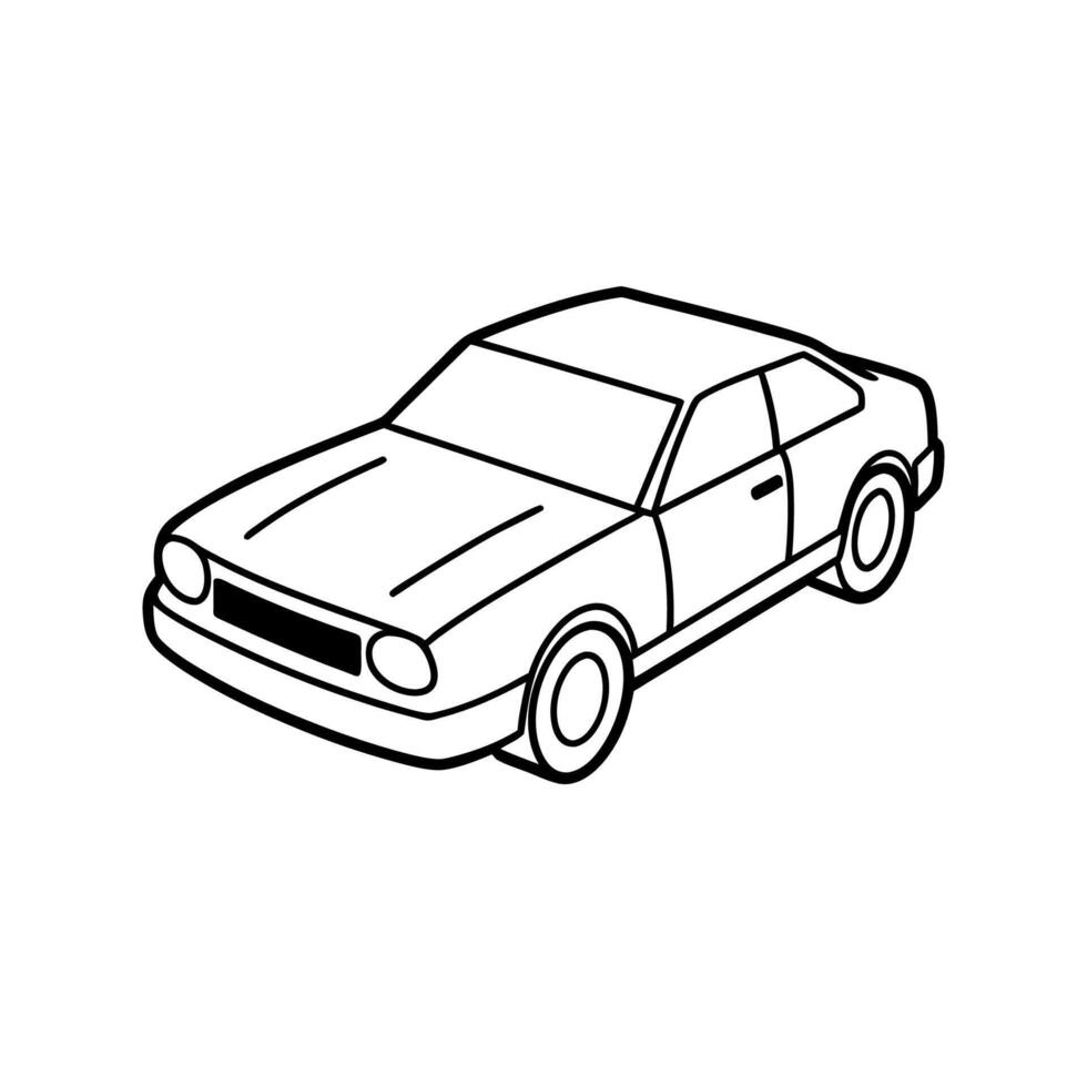 Car silhouettes outline illustration side and front view vector