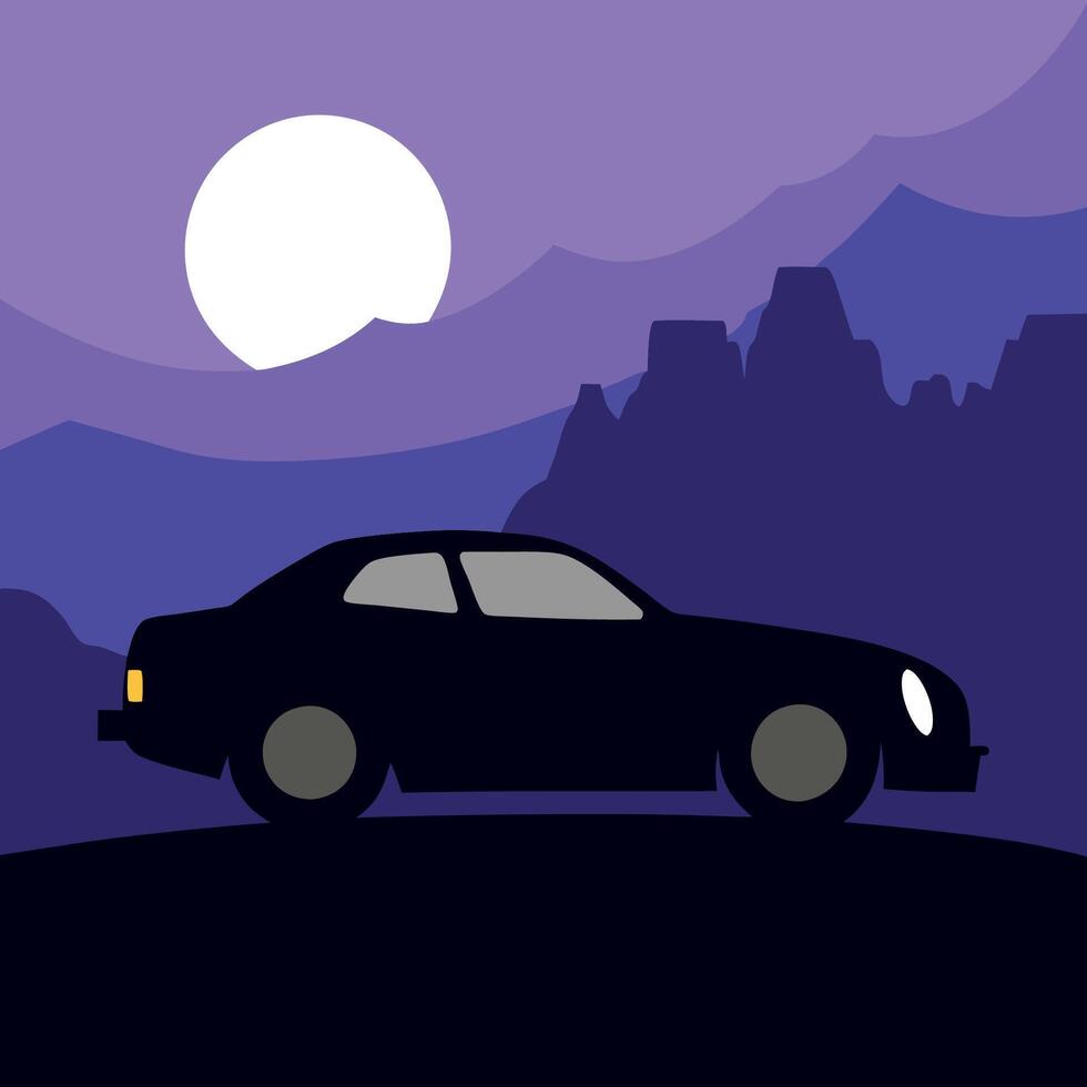 Side view of classic car illustration vector