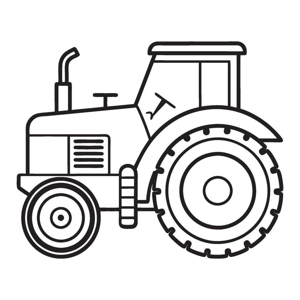 Farm Tractor Outline vector