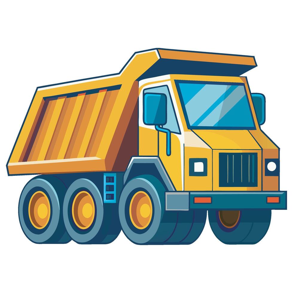Yellow Dump Truck vector