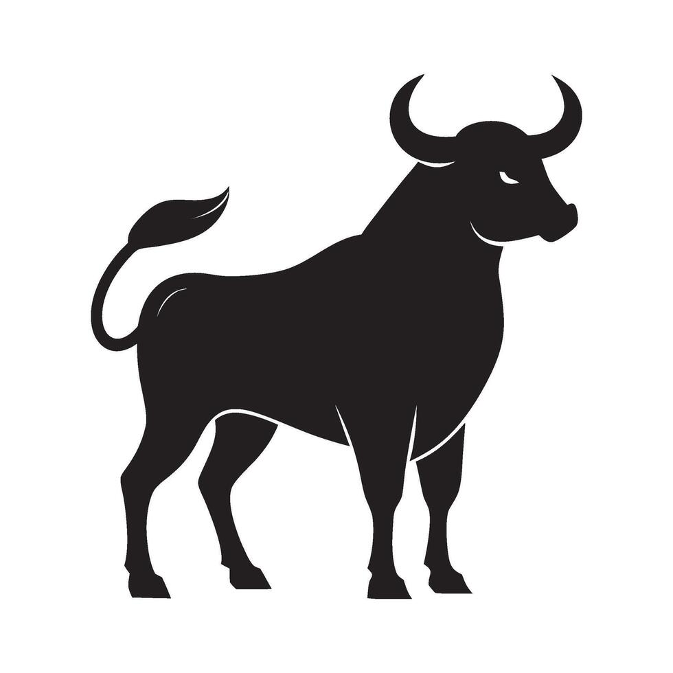 Print Bull Charging vector
