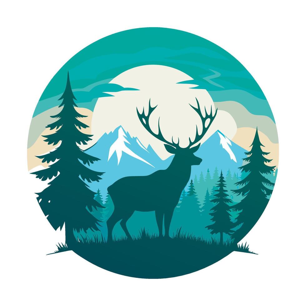 Deer in Forest vector