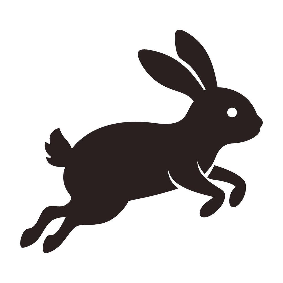 Running Rabbit Silhouette vector