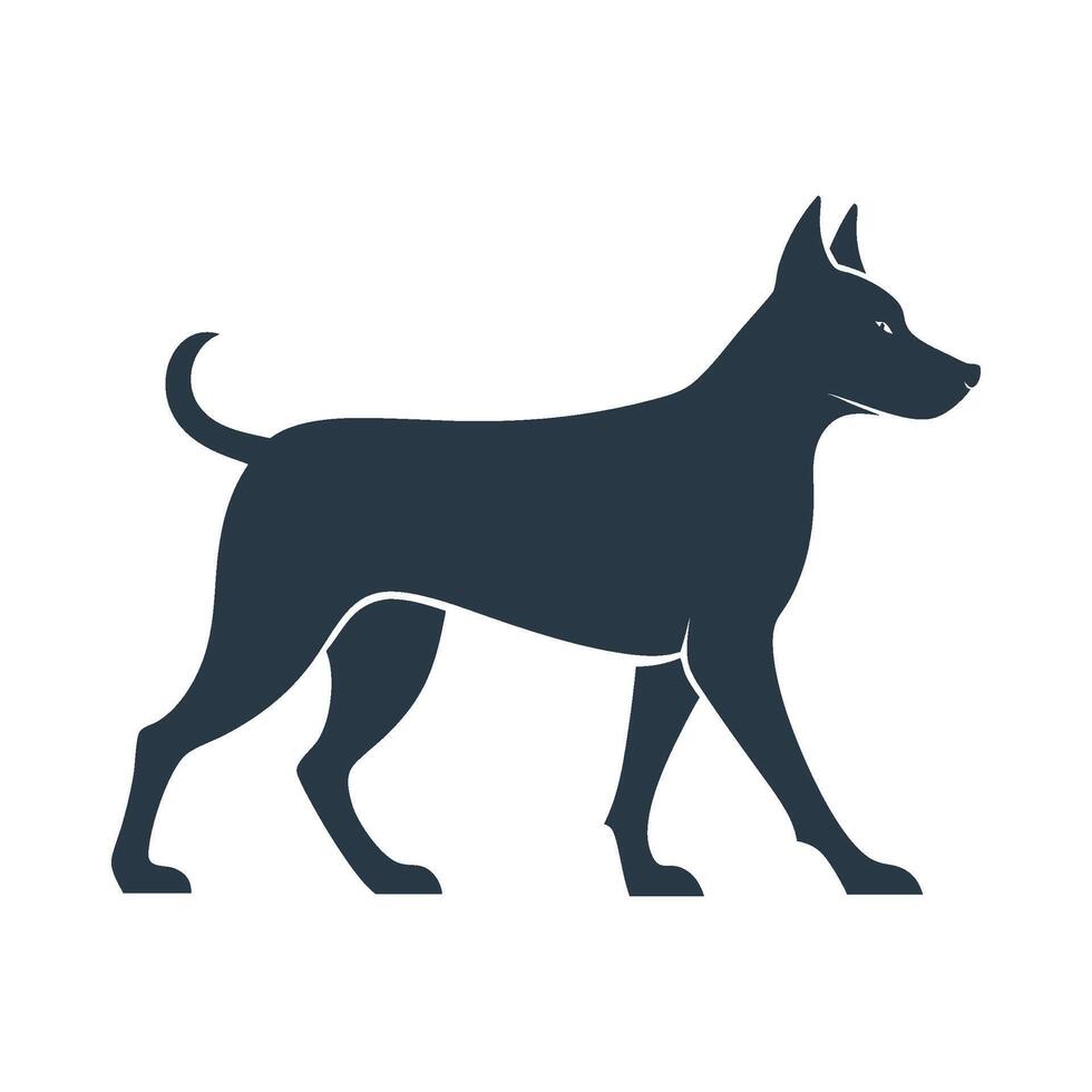 Dog Silhouette Playing vector