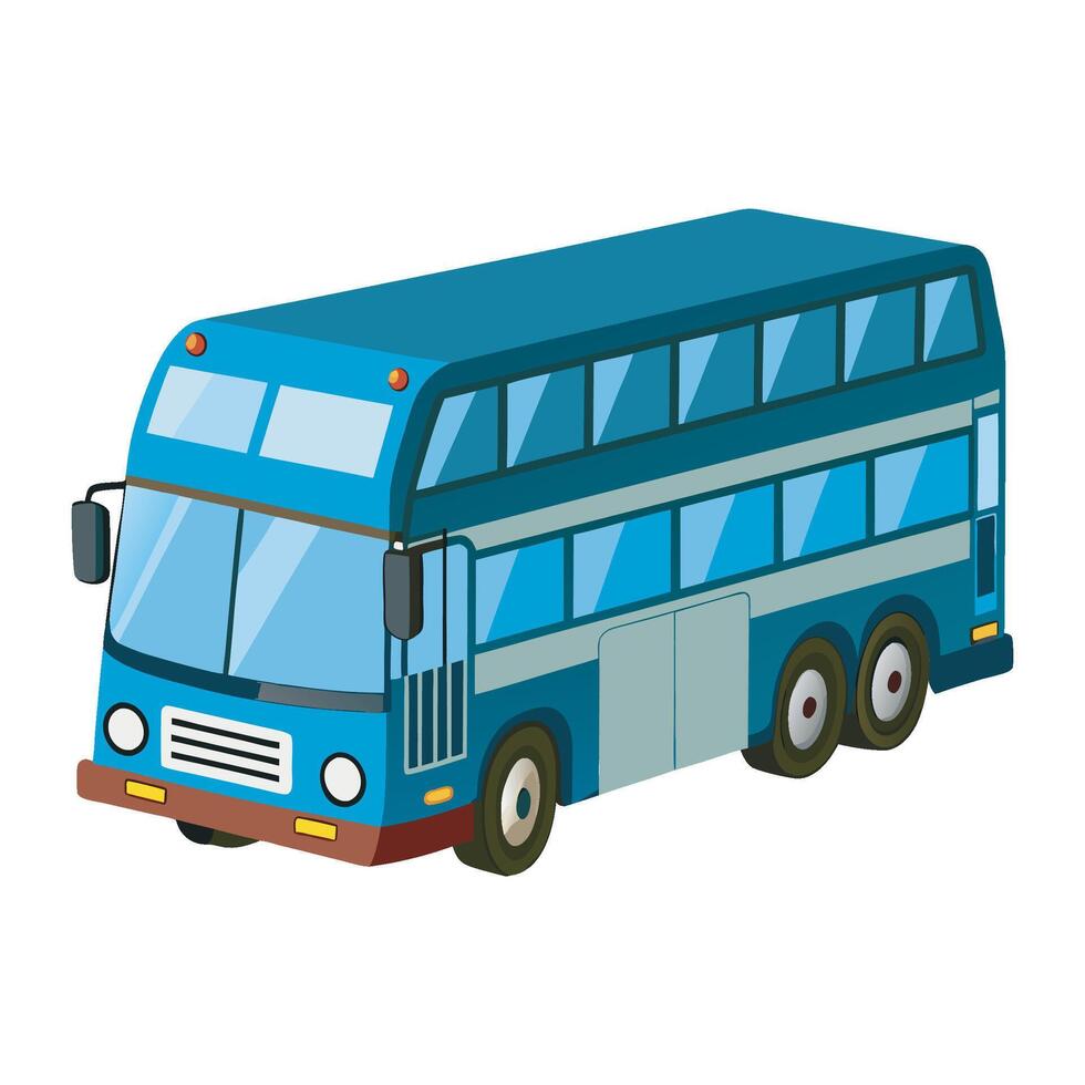 Blue Double Decker Bus vector