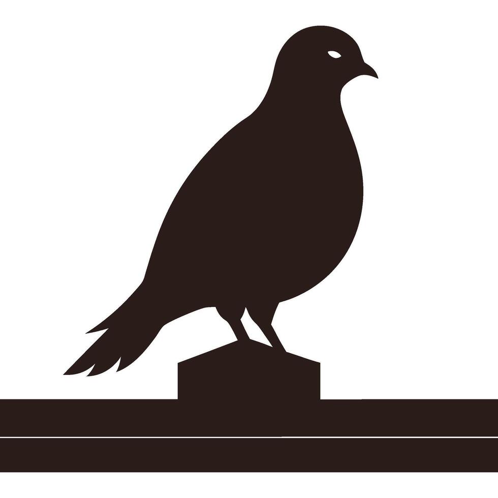 Pigeon Perched Print vector