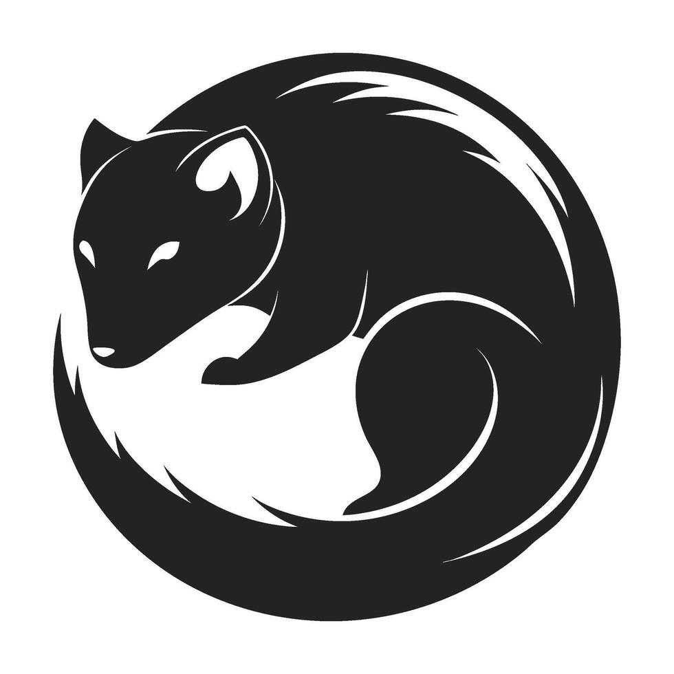 Sleeping Ferret Print vector