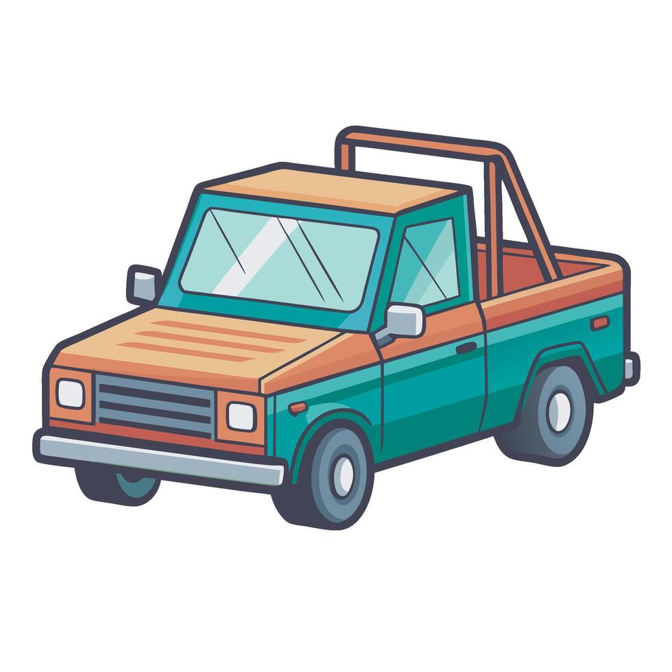 Cartoon Pickup Truck vector