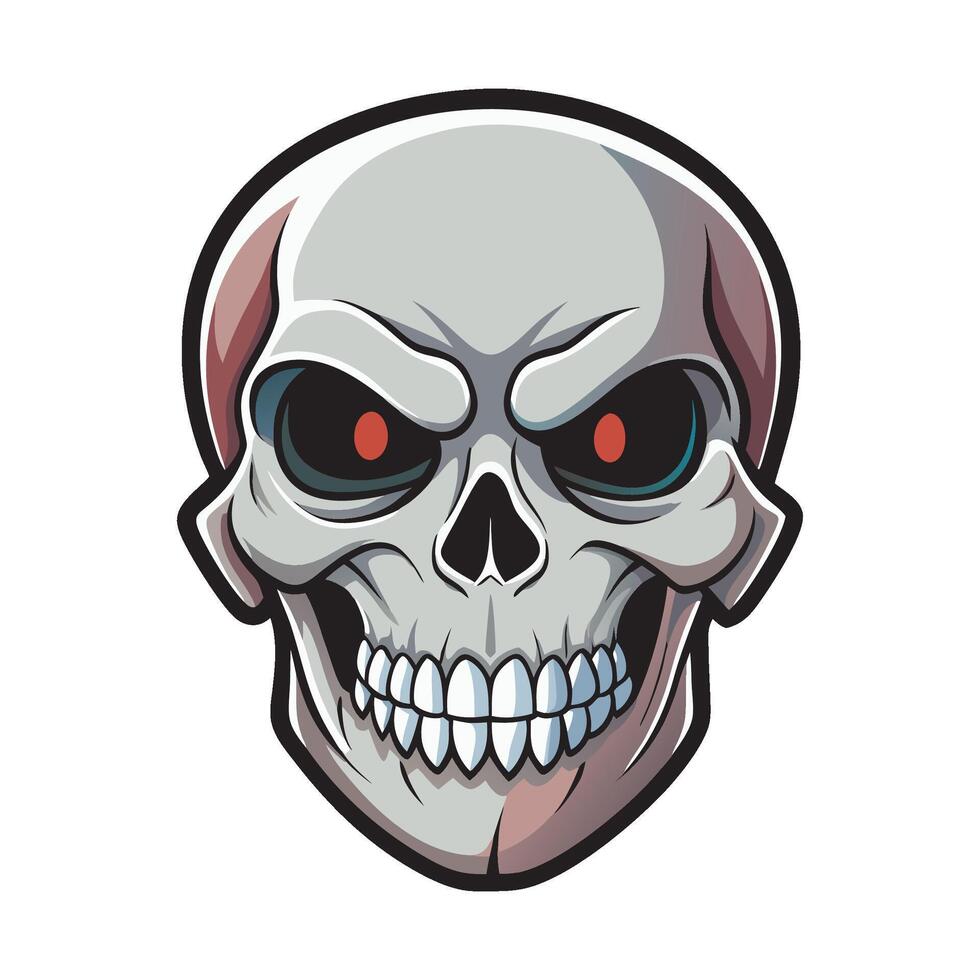 Skull with Red Eyes vector