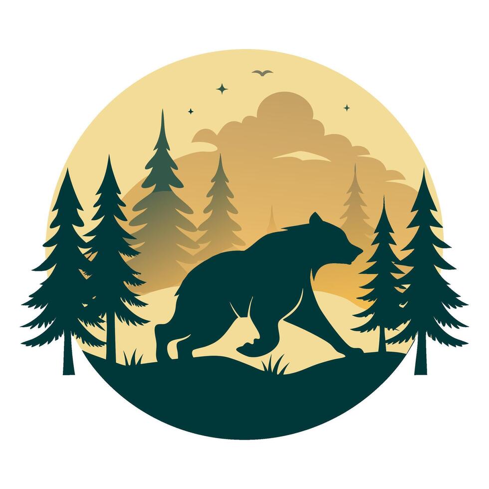 Bear in Forest vector