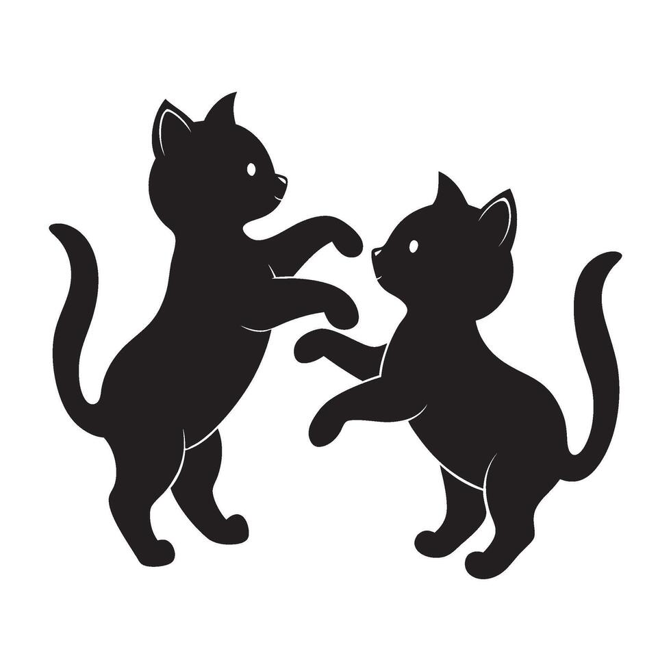 Cat Playing Print vector