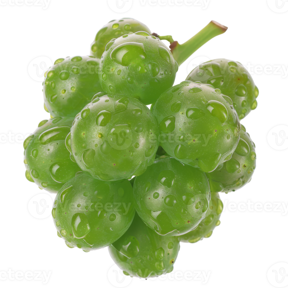 Green Grape, fruit realistic Illustration. Realistic Transparent file. Mockup template for artwork graphic design png