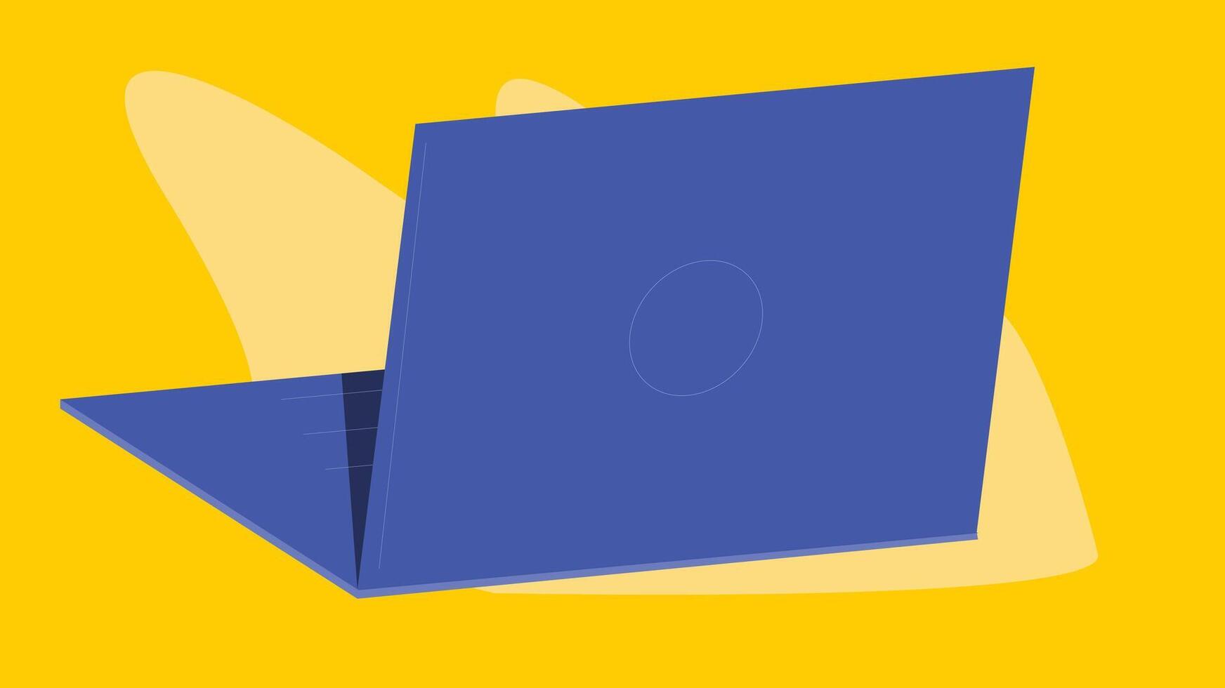 Laptop screen personal computer flat design illustration vector