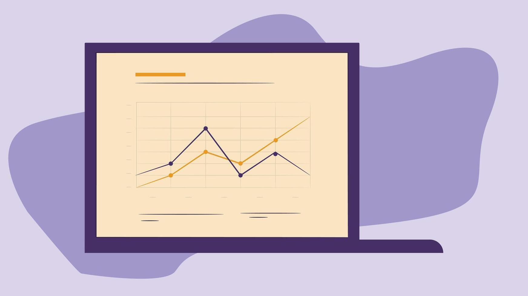 Laptop screen personal computer flat design illustration vector