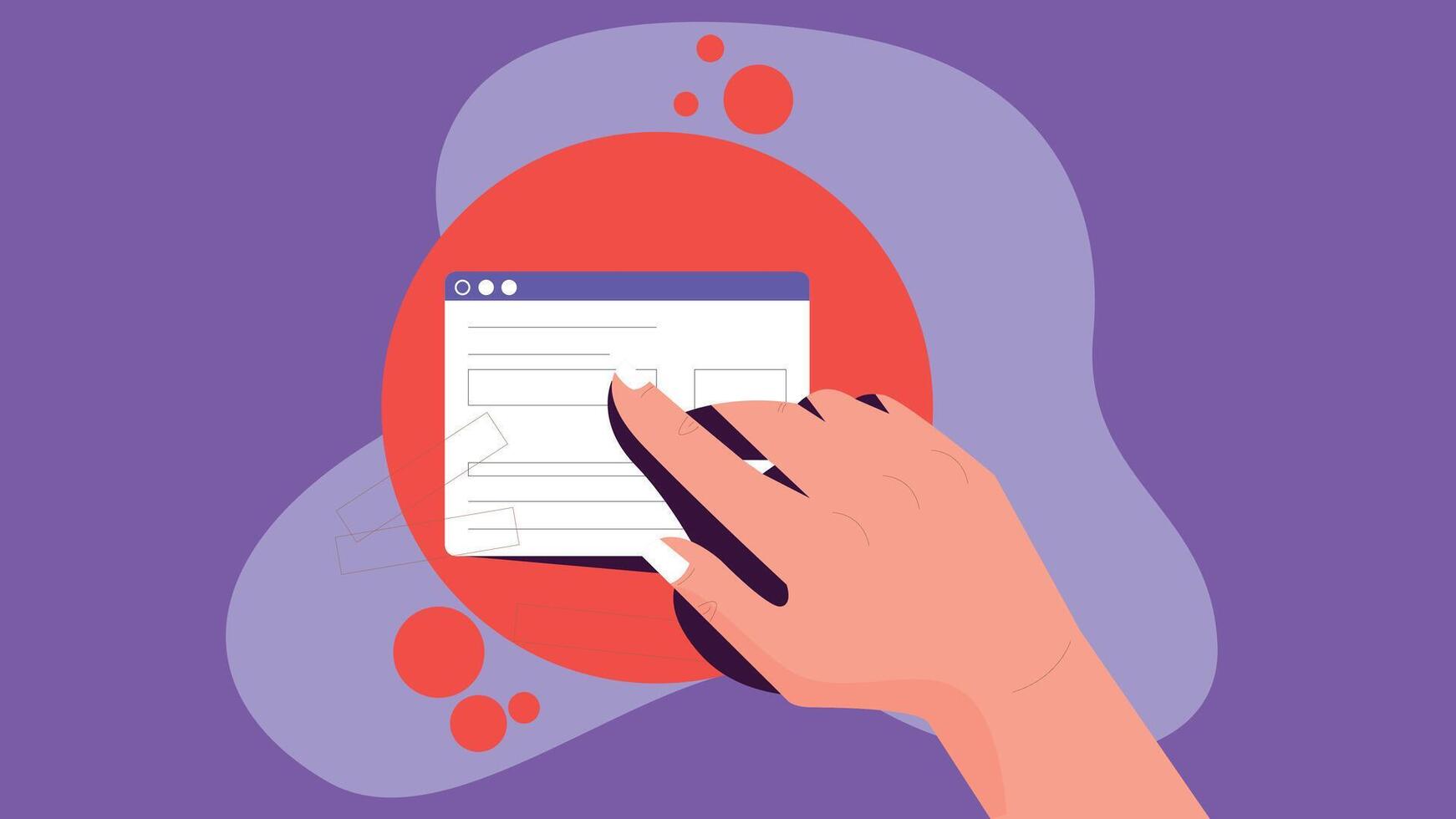 User Interaction with a touch screen mobile illustration vector