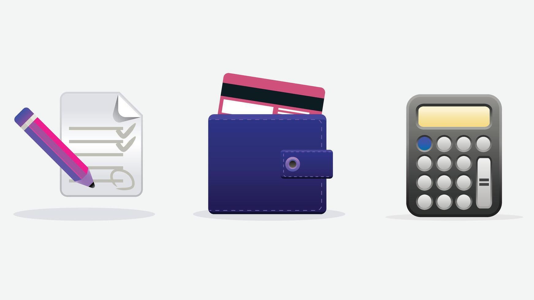 Money, finance and business concept icons illustration vector