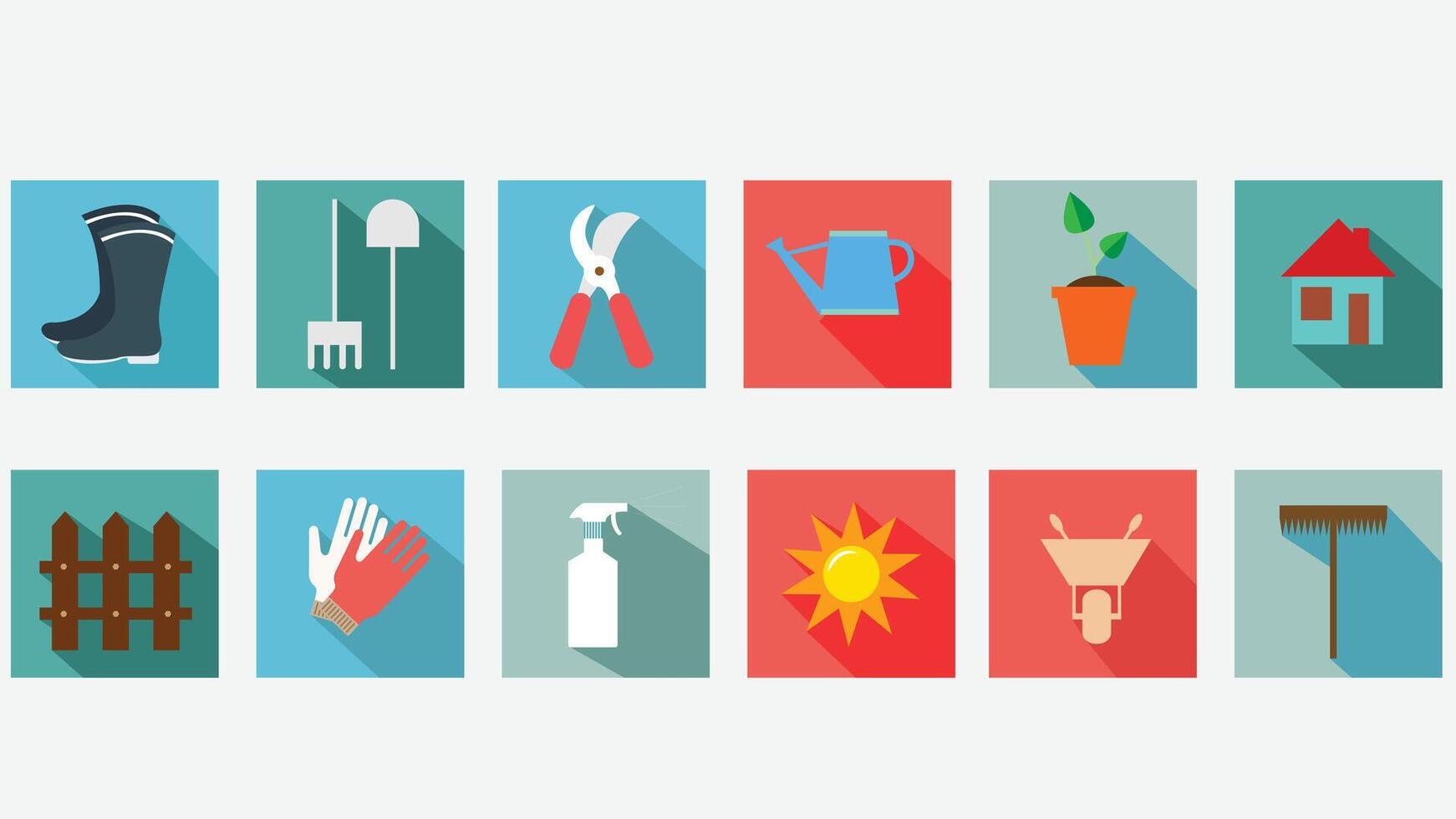 Farming and gardening tools and methods illustration vector