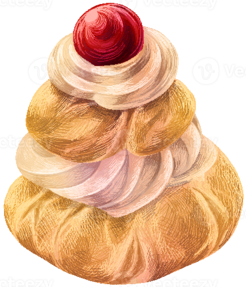 Profiterole in pixel art style png