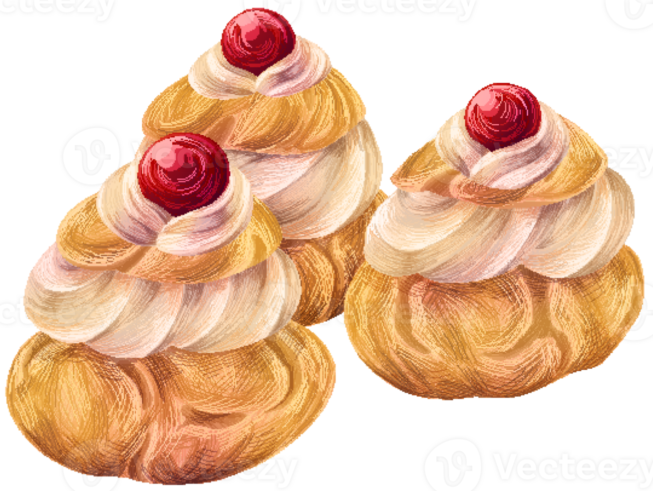 Profiterole in pixel art style png