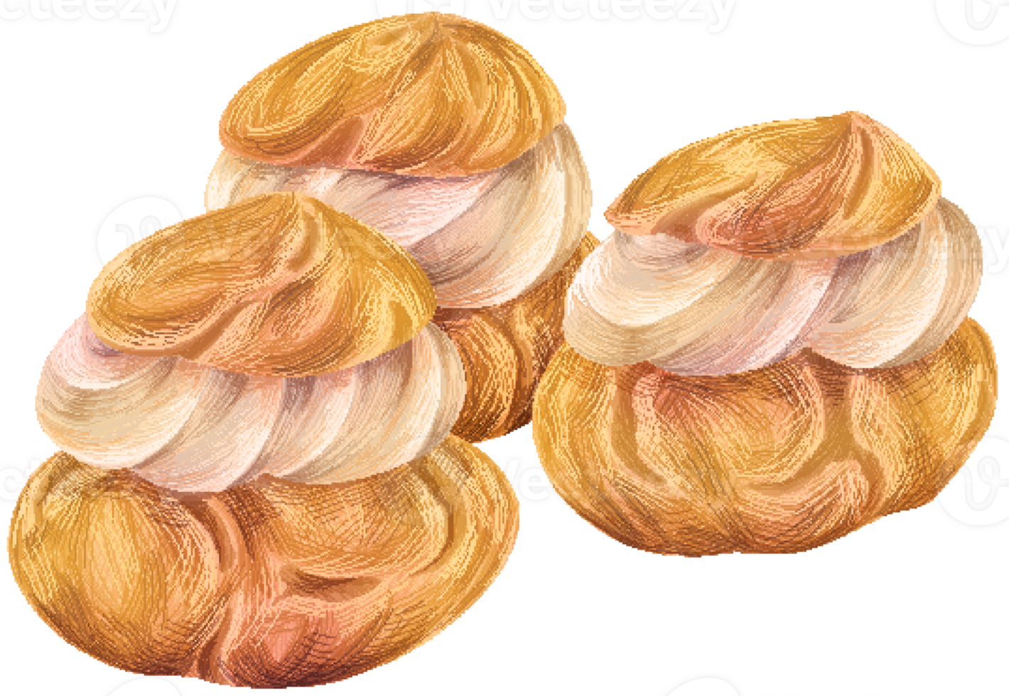 Profiterole in pixel art style png