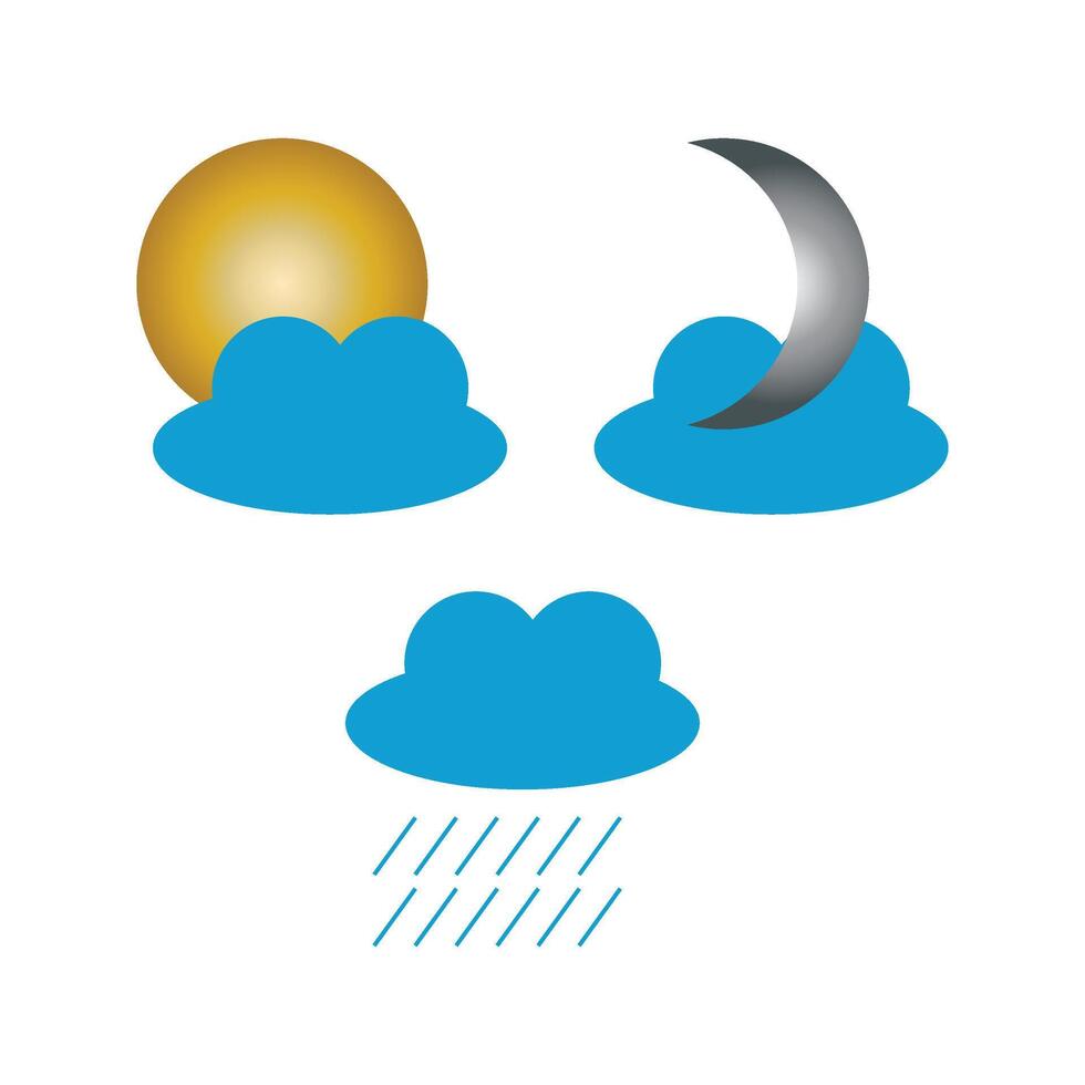 weather icons on white vector