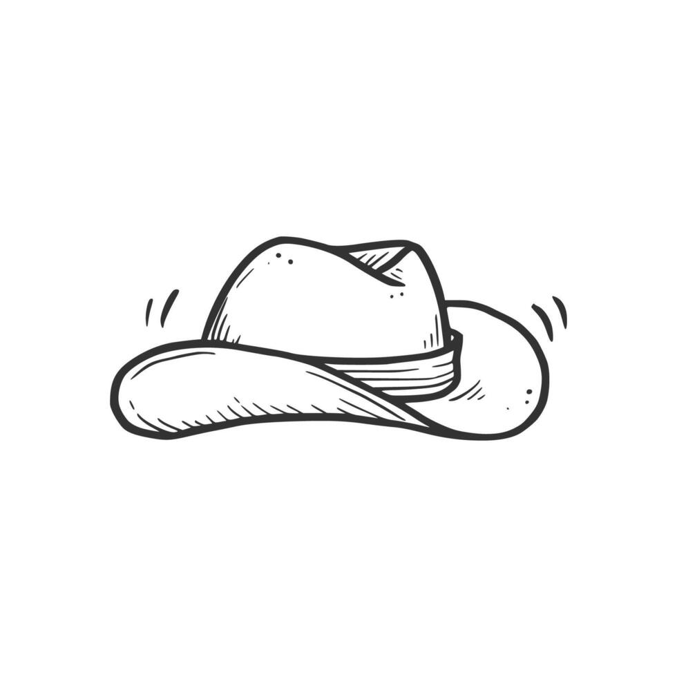 Hand drawn cowboy hat element vector