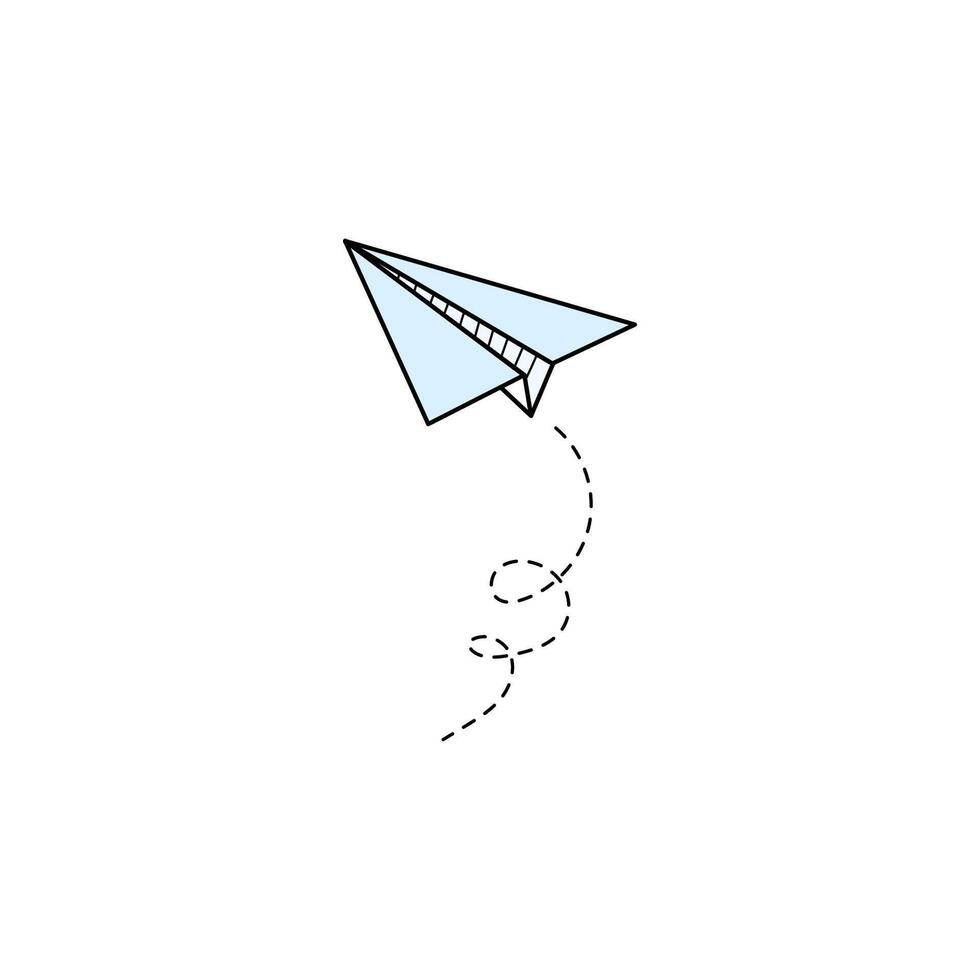 Paper airplane icon. Doodle outline vector