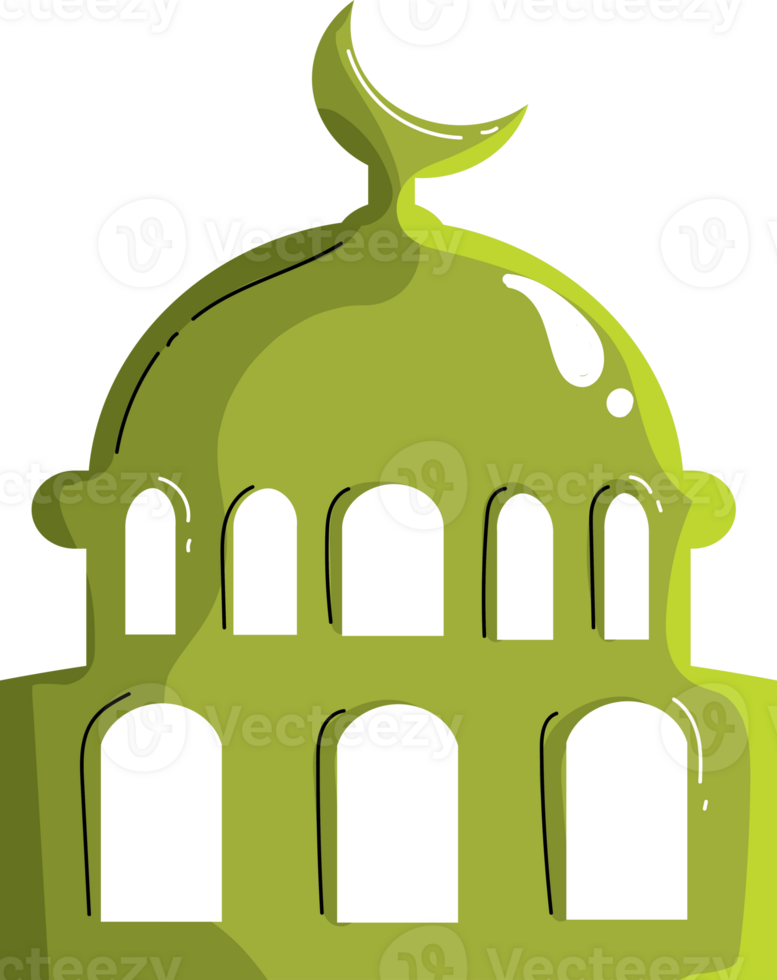 green islamic mosque for Ramadan Kareem decoration png