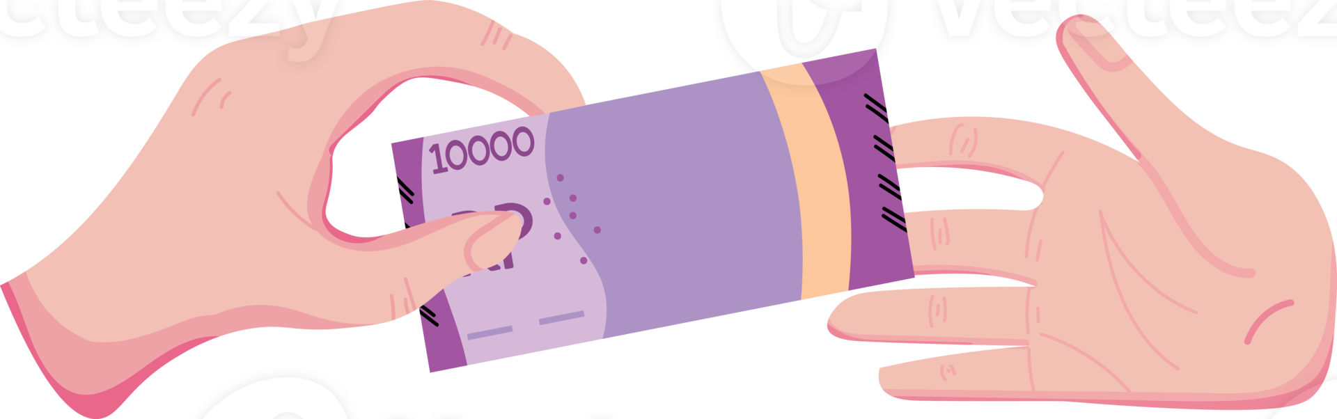 A Person with a Handful of Money png