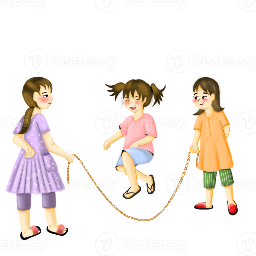 little girl playing jump rope png