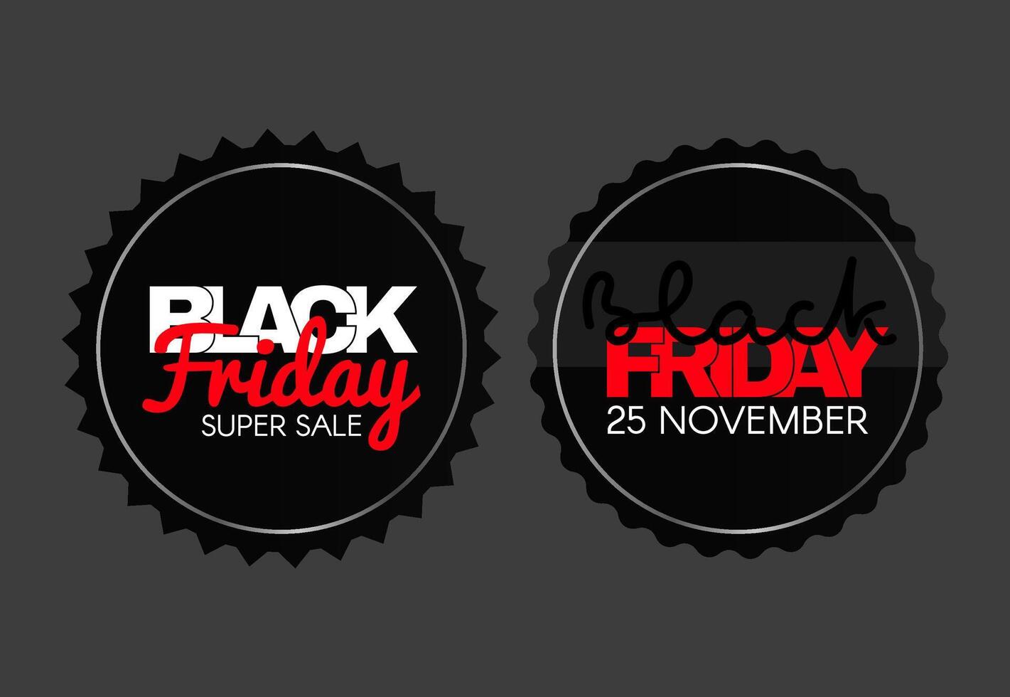 Black Friday sale. Stickers set. illustration. vector