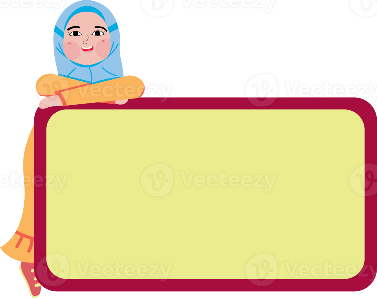 Cute Kids with Blank Board png