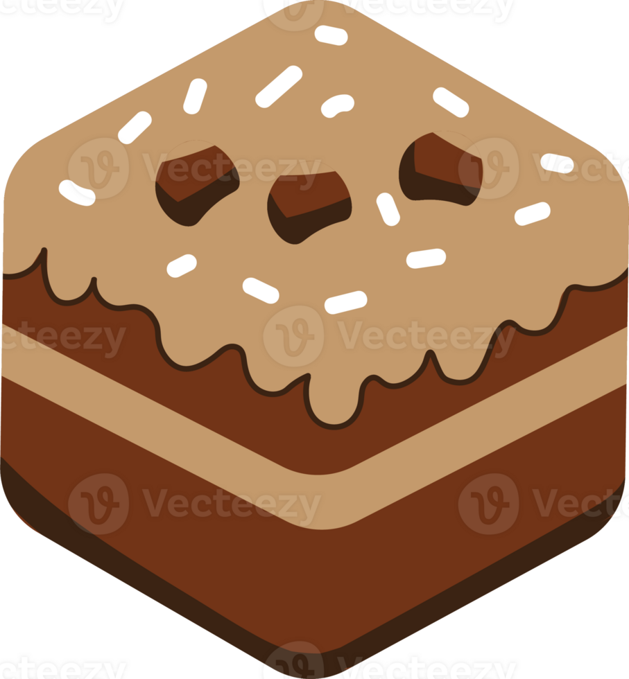 Piece of cake with chocolate png
