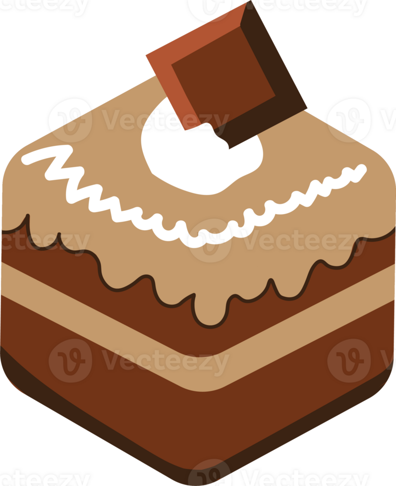 Piece of cake with chocolate png