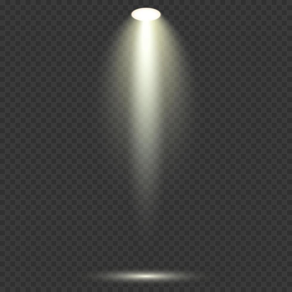 Spotlight light effect. Warm glowing spotlight. Isolated bright lighting. vector