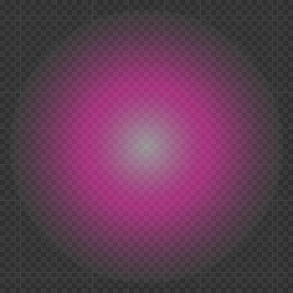 Purple flash. Glitter shining star, glowing spark. Round lighting effect. Light beam. Lens flares. vector