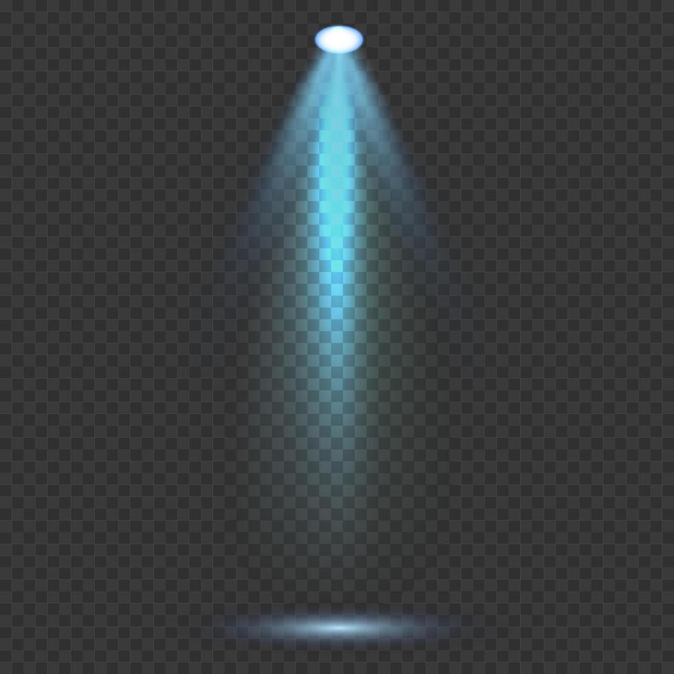 Spotlight light effect. Blue glowing spotlight. Isolated bright lighting. vector