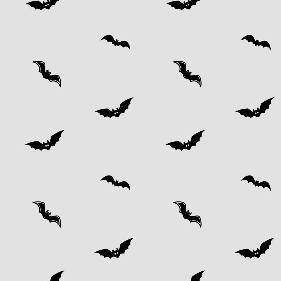 Monochrome halloween pattern with bat. Halloween background, seamless pattern. vector