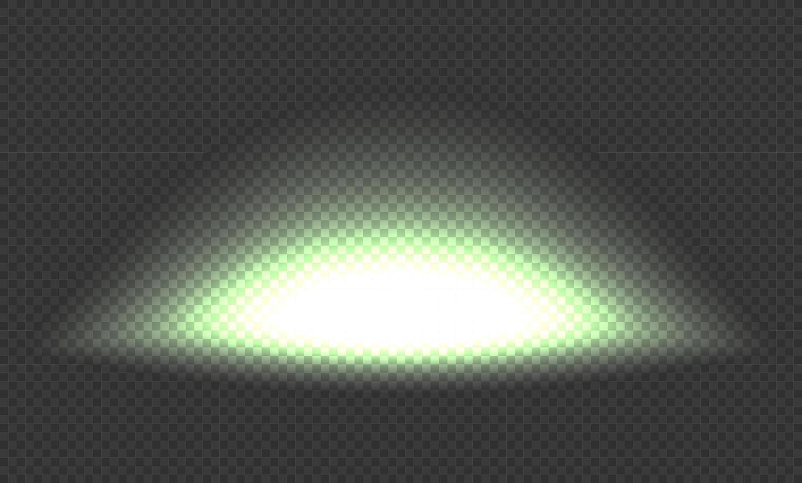 Light effect oval. Yellow green glare. Flash. Glitter shining star, glowing spark. Light beam, ray. vector